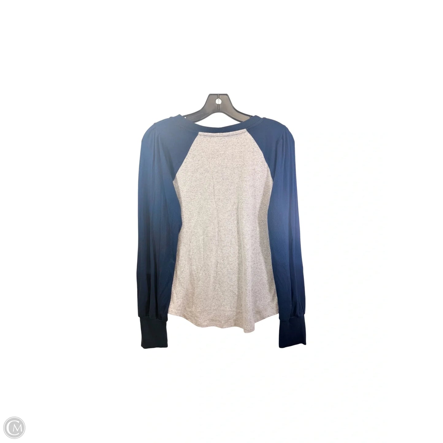 Top Long Sleeve By Evereve In Blue & Grey, Size: S