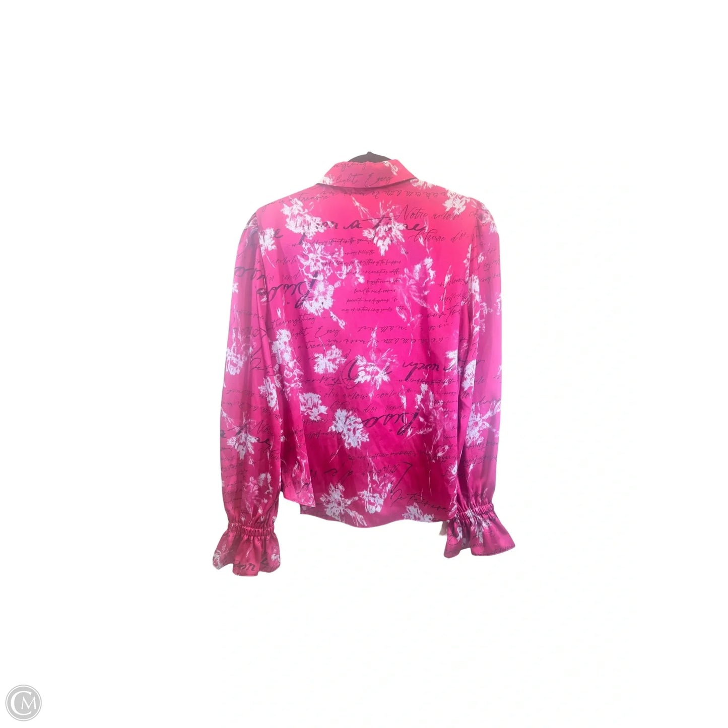 Top Long Sleeve By Cinq A Sept In Black & Pink, Size: M
