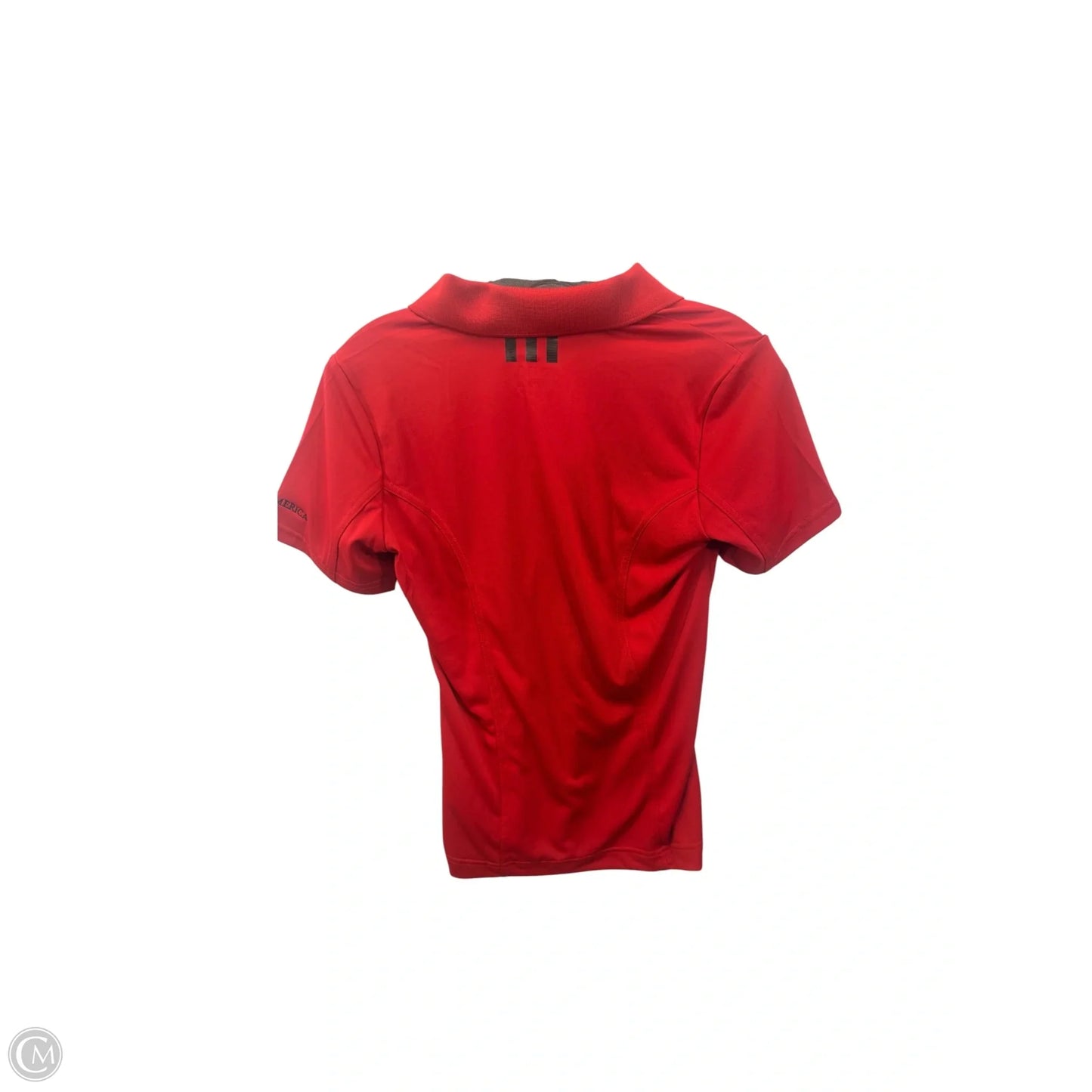 Athletic Top Short Sleeve By Adidas In Red, Size: S
