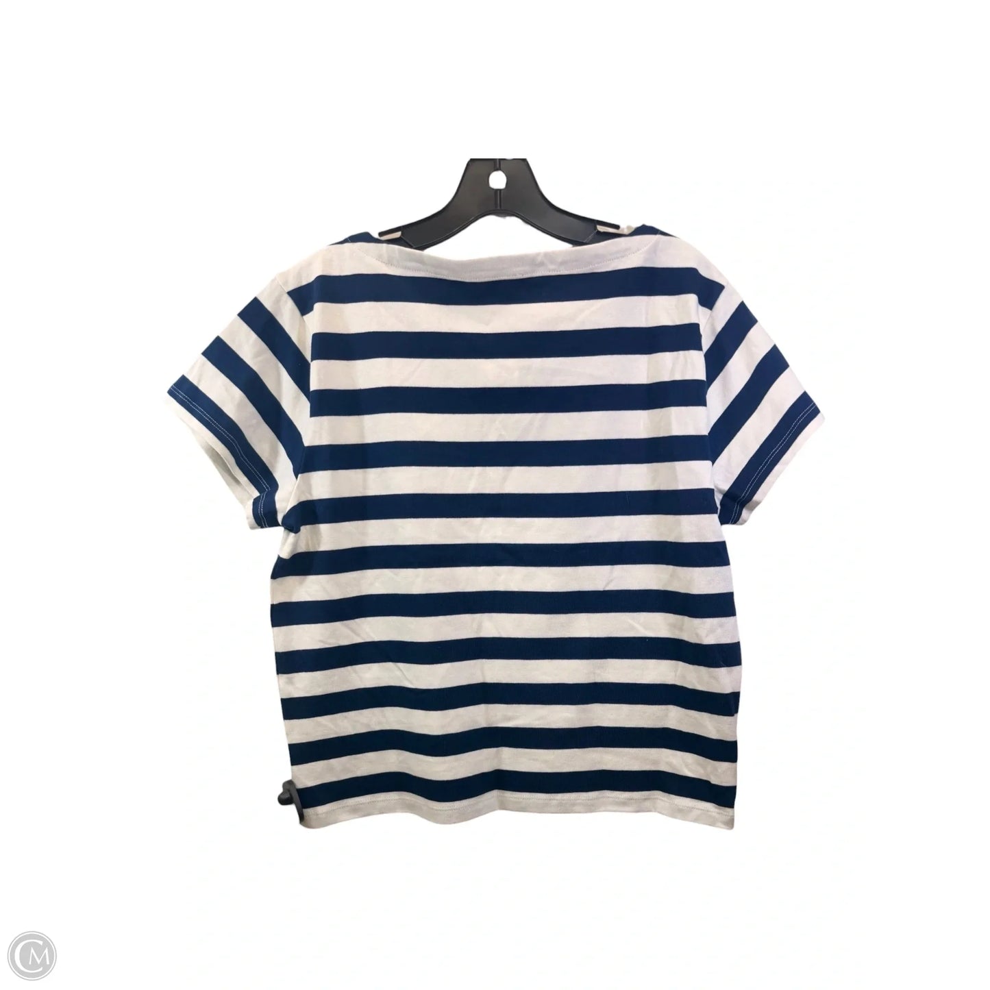 Top Short Sleeve By J. Crew In Blue & White, Size: M