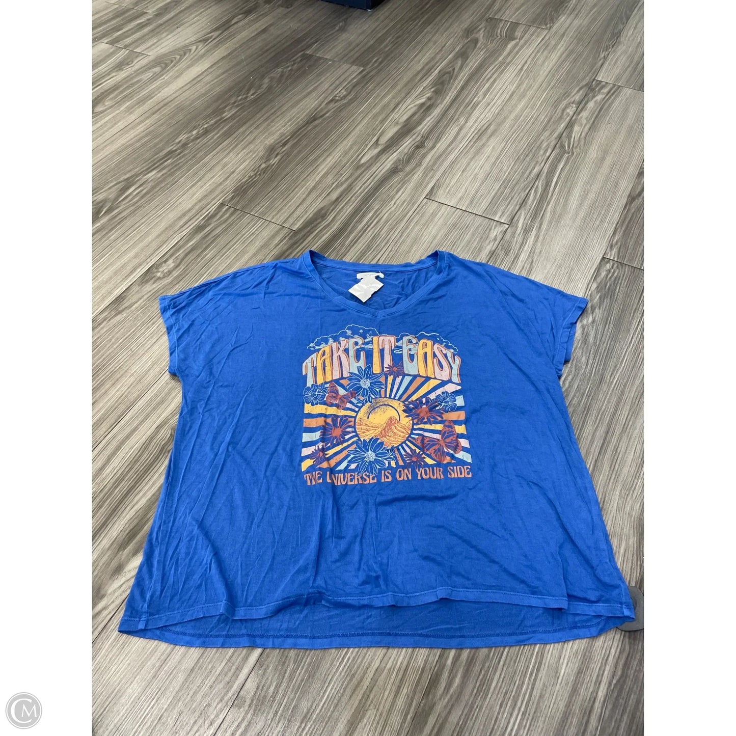 Top Short Sleeve By Maurices In Blue, Size: L