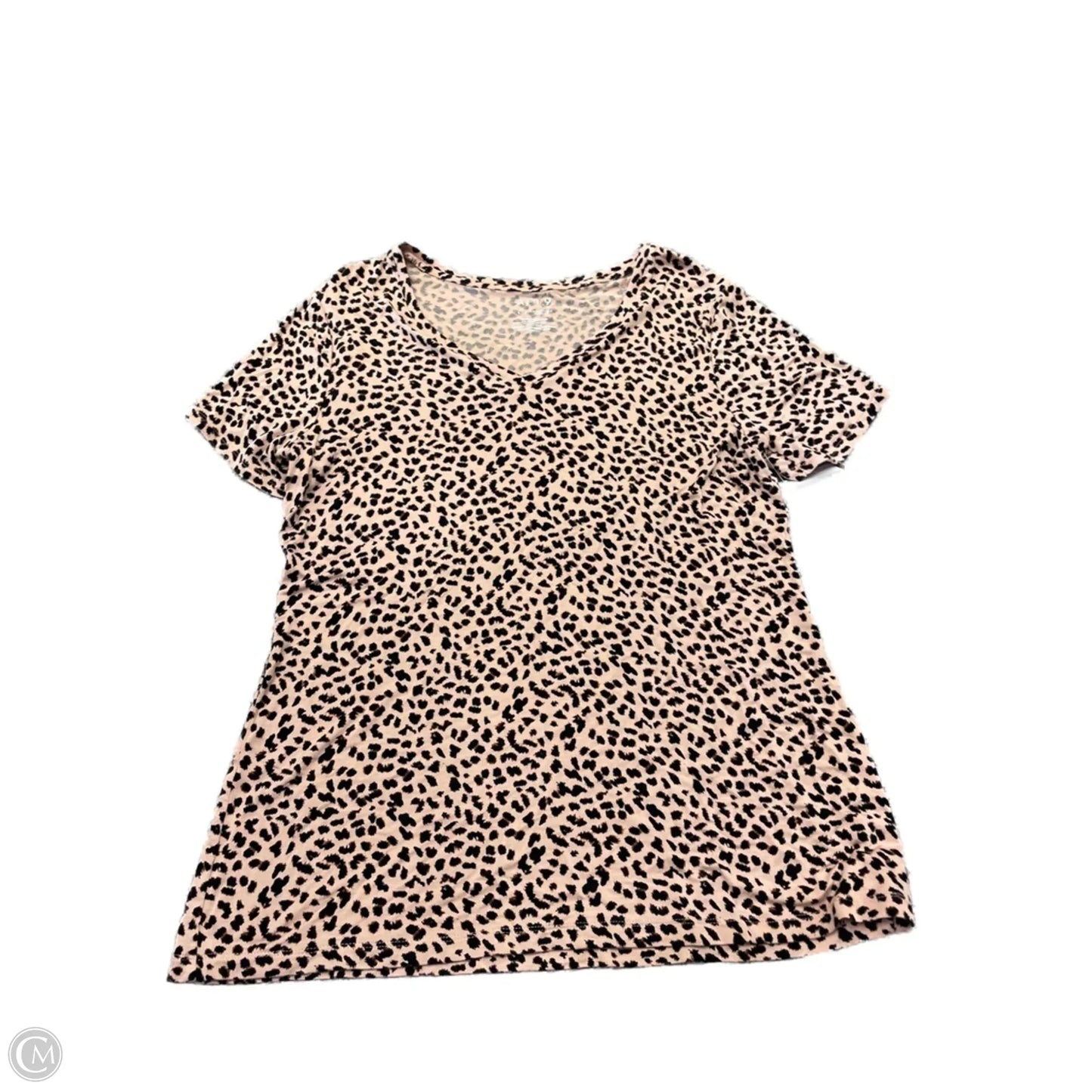 Top Short Sleeve By Apt 9 In Animal Print, Size: L