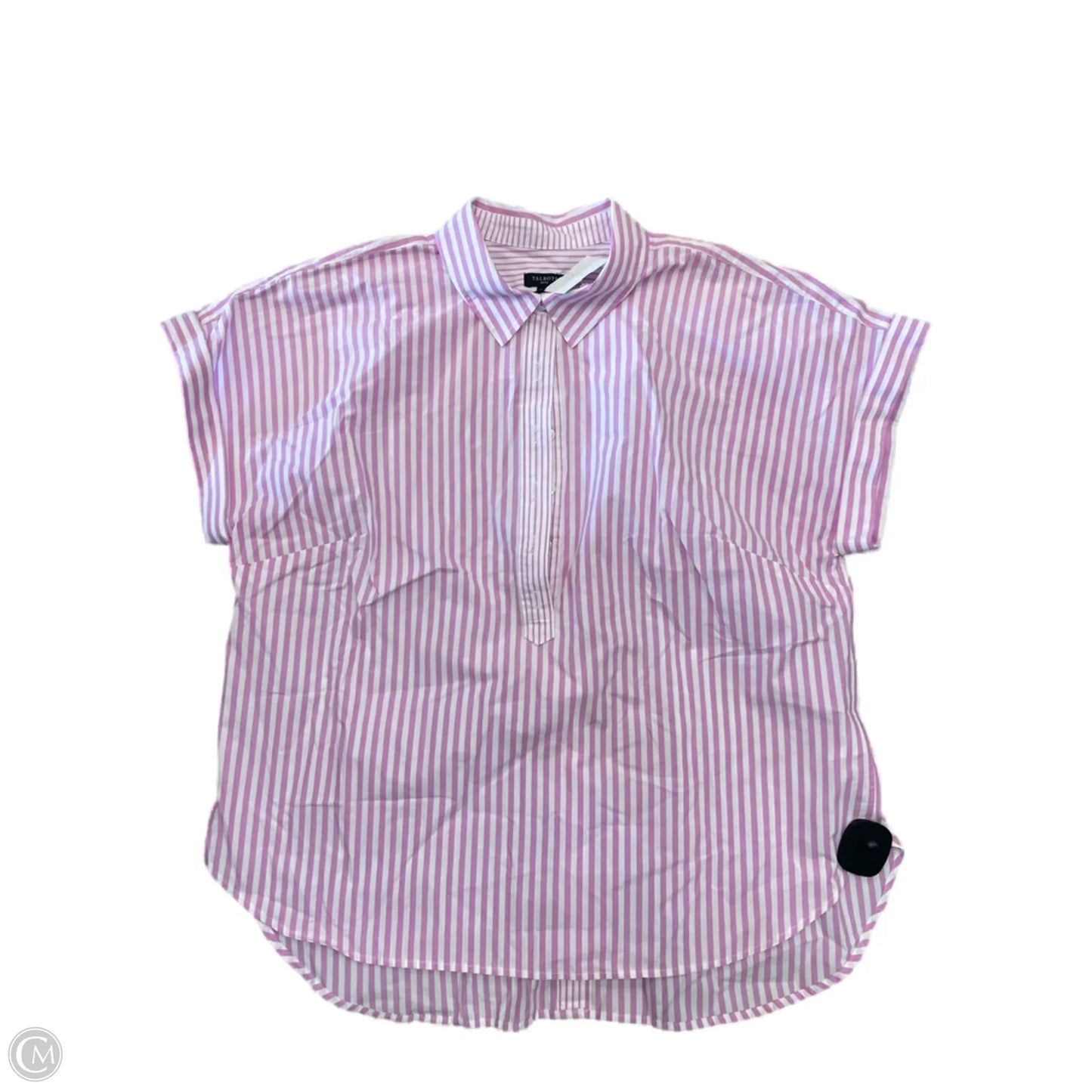 Blouse Short Sleeve By Talbots In Striped Pattern, Size: Xlp