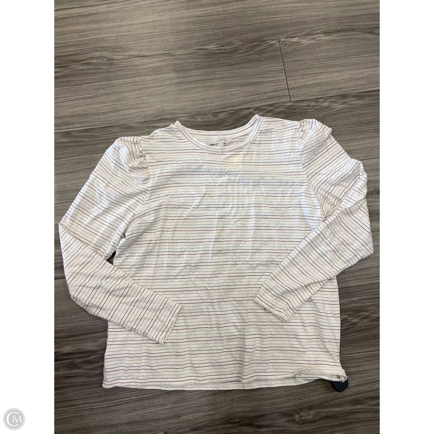 Top Long Sleeve By Loft In Striped Pattern, Size: Xl