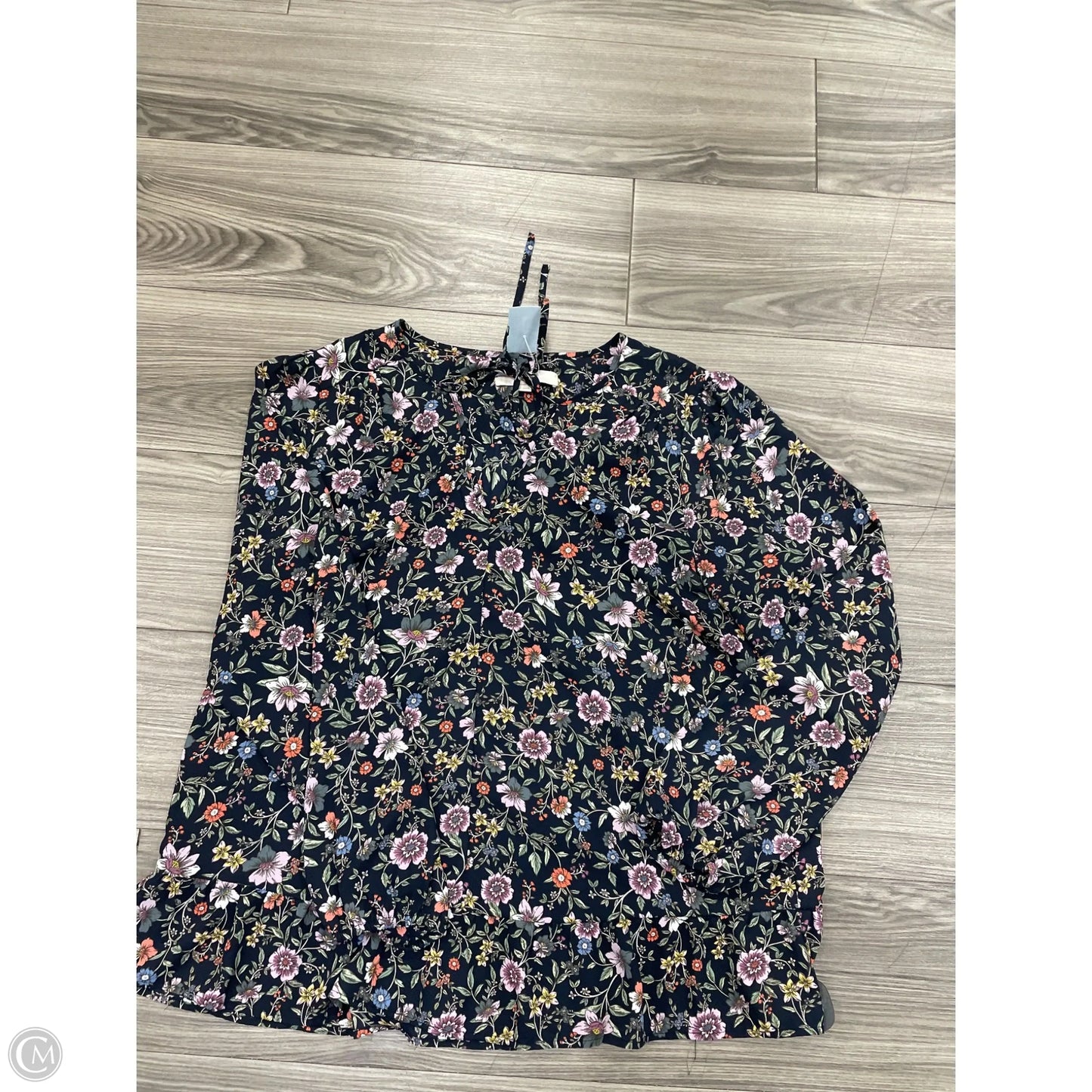 Top Long Sleeve By Loft In Floral Print, Size: L