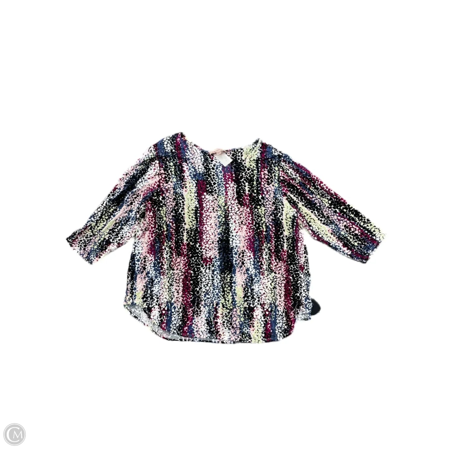 Top 3/4 Sleeve By Philosophy In Multi-colored, Size: 2x