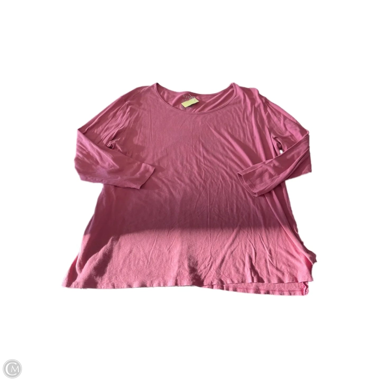 Top Long Sleeve Basic By Terra & Sky In Pink, Size: 2x