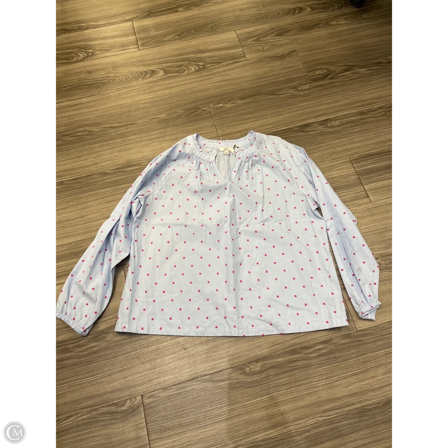 Top Long Sleeve By Croft And Barrow In Blue & Pink, Size: Xxl