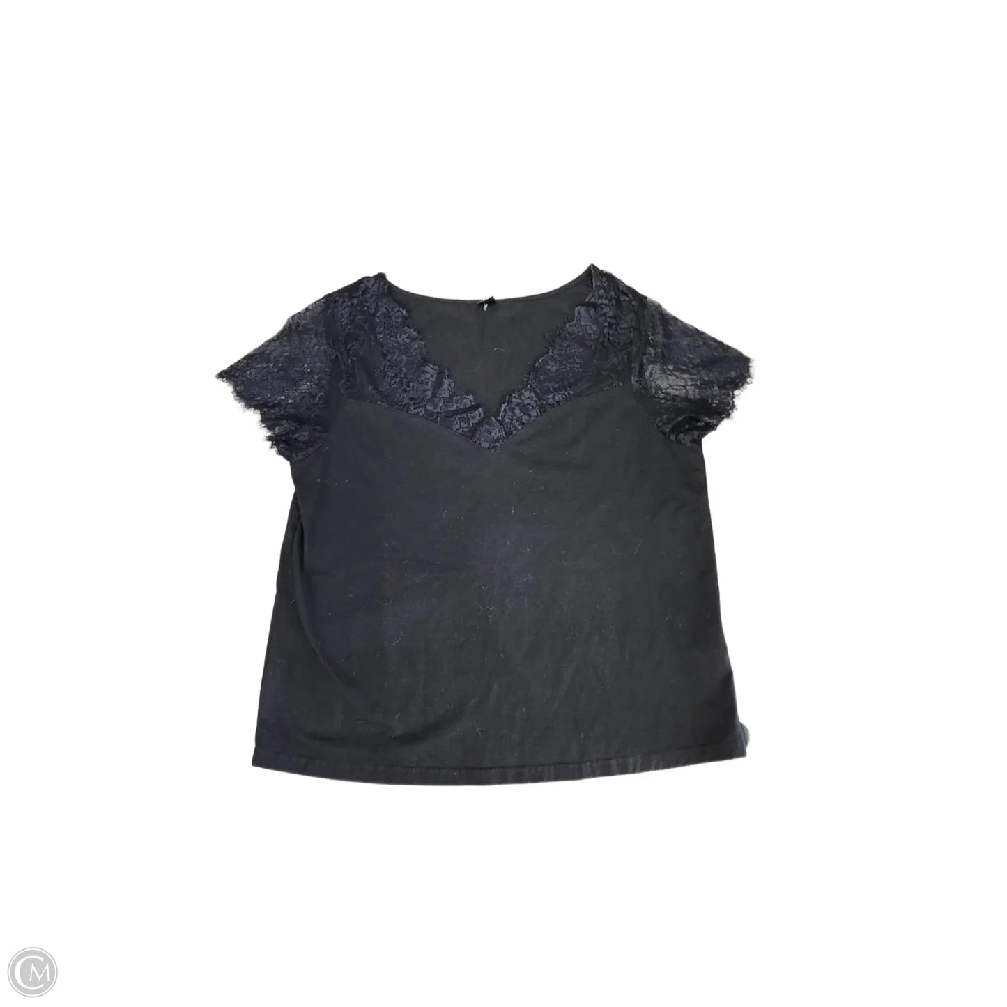 Top Short Sleeve By Shein In Black, Size: M