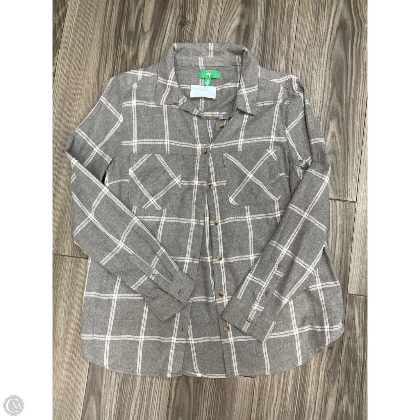 Top Long Sleeve By Dip In Grey, Size: M