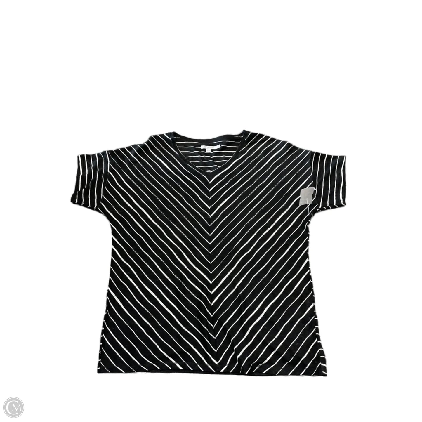 Top Short Sleeve By Chicos In Striped Pattern, Size: M