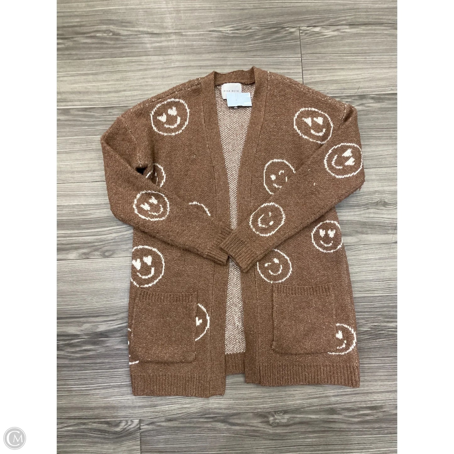 Cardigan By Pink Rose In Brown, Size: S