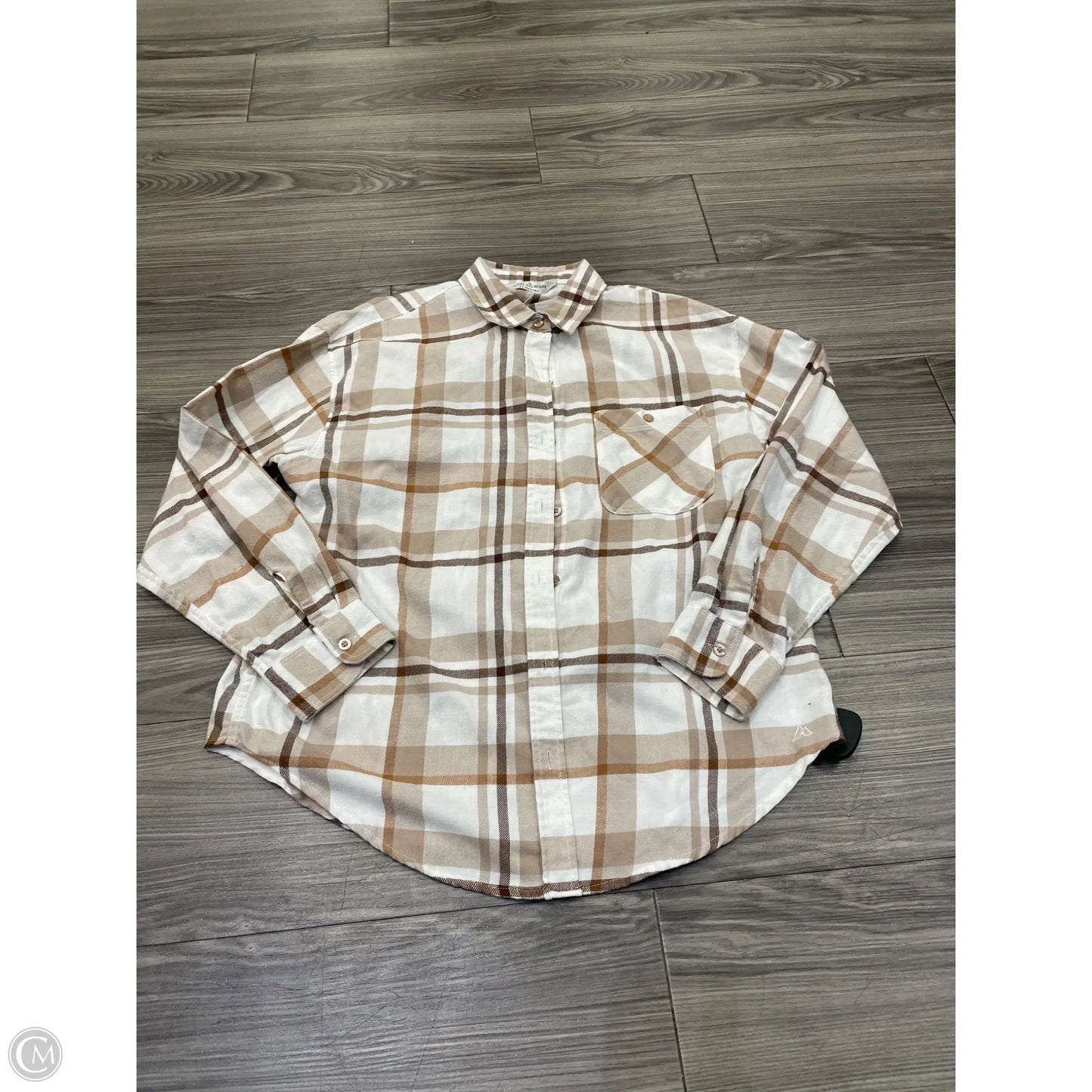 Top Long Sleeve By Clothes Mentor In Plaid Pattern, Size: S