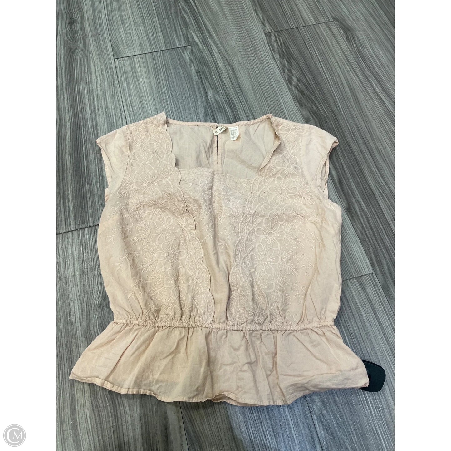 Top Short Sleeve By Japna In Beige, Size: M