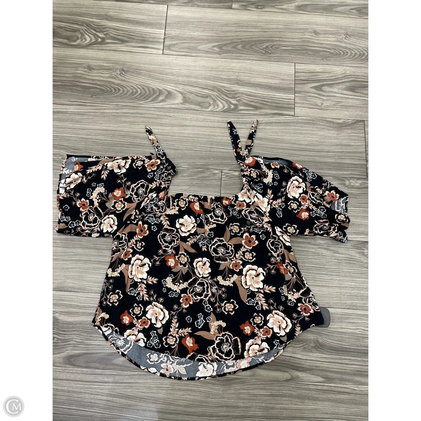 Top Short Sleeve By Clothes Mentor In Floral Print, Size: L