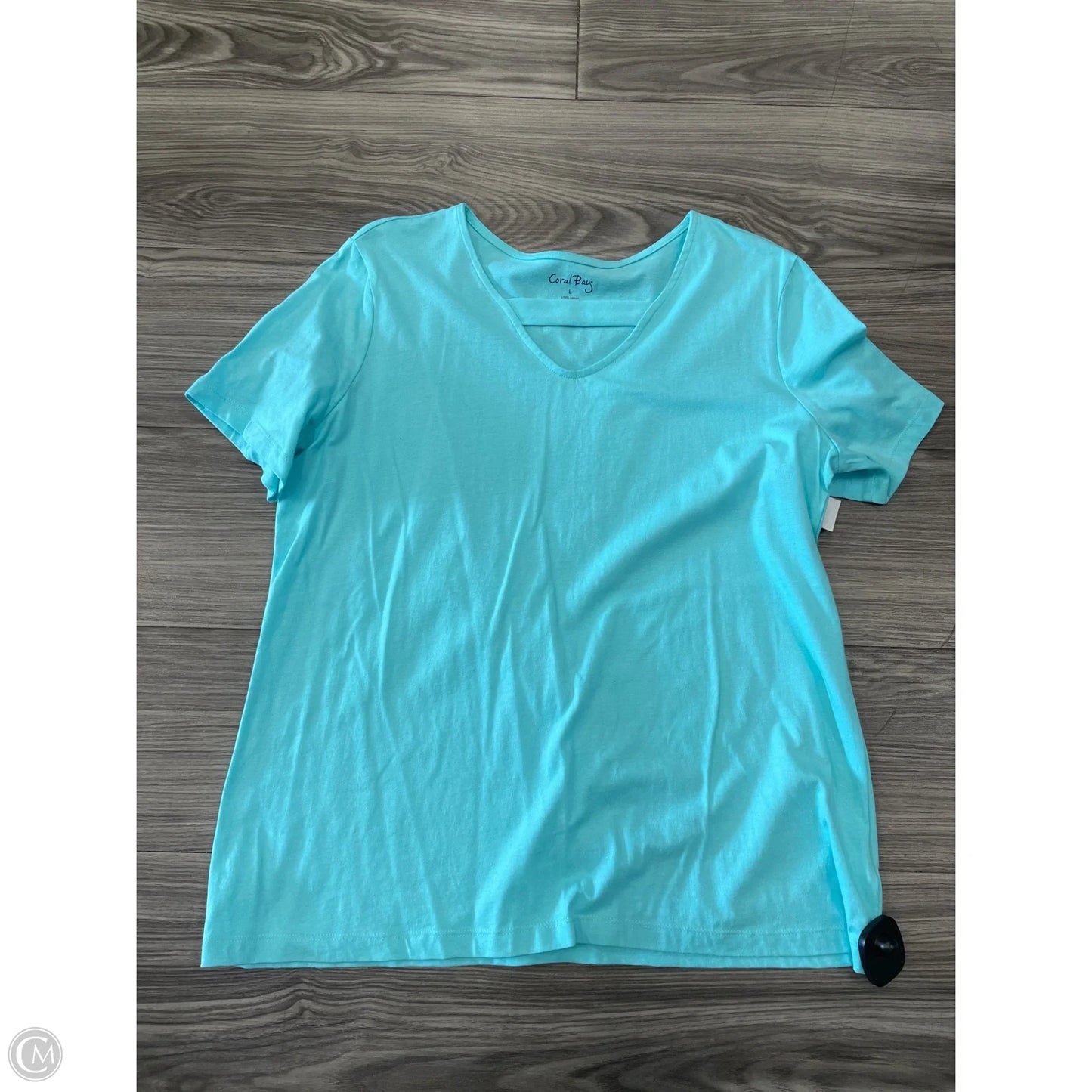 Top Short Sleeve By Coral Bay In Teal, Size: L