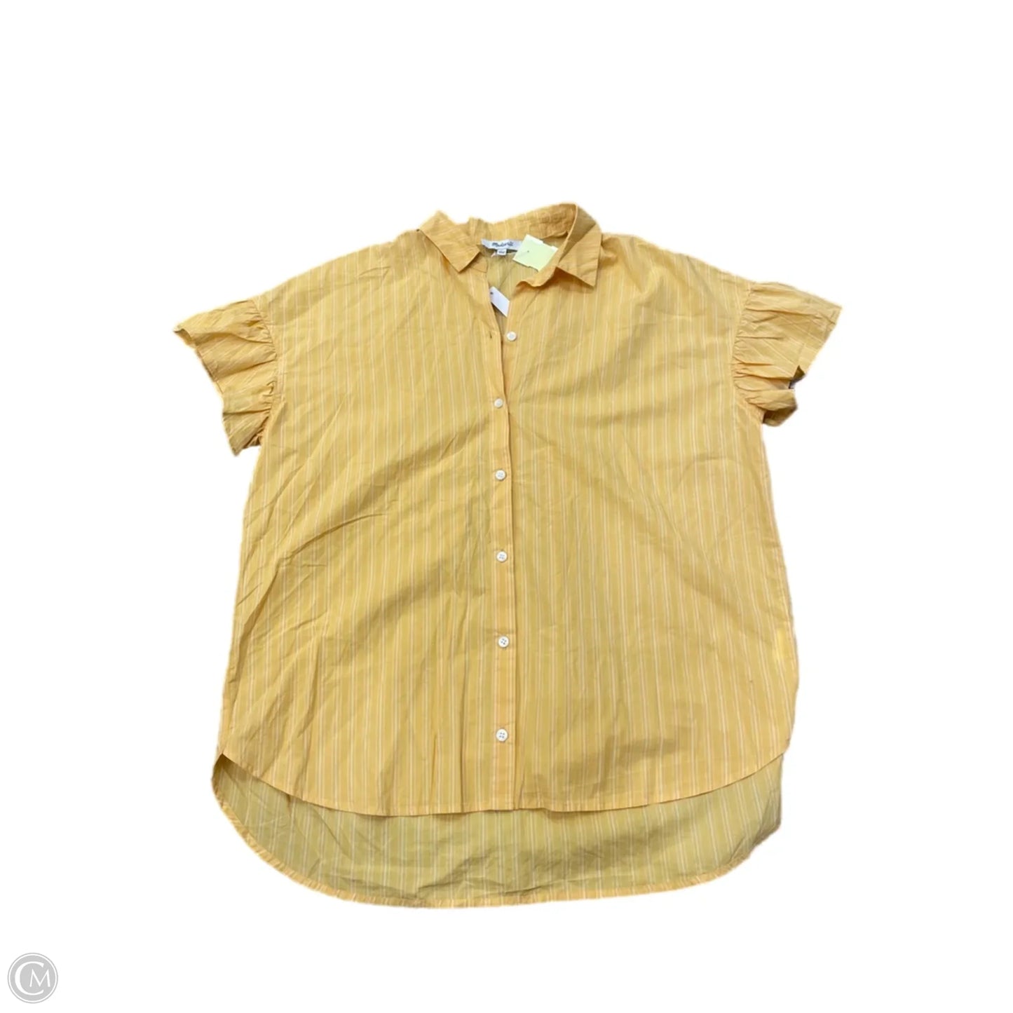 Top Short Sleeve Basic By Madewell In Yellow, Size: S