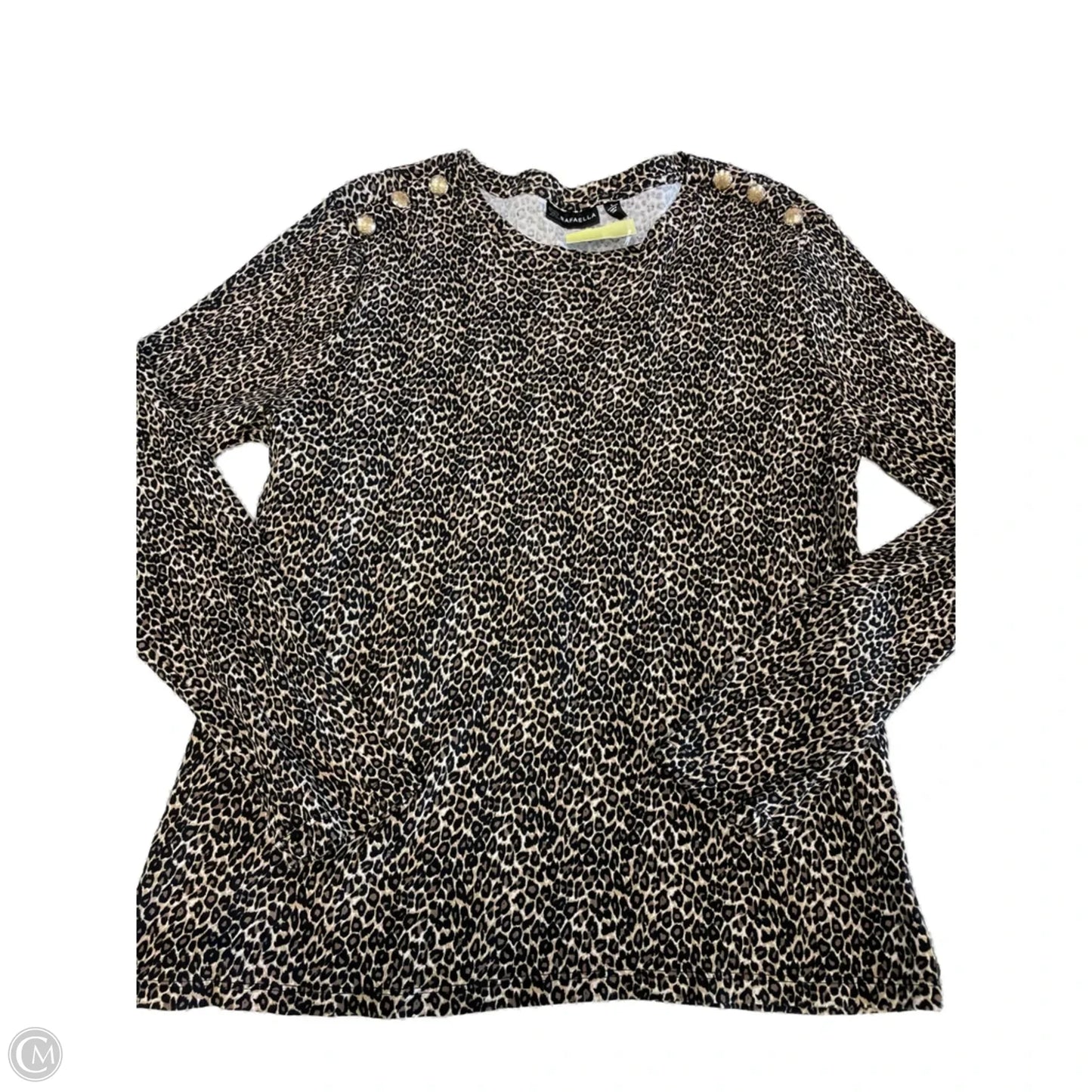 Top Long Sleeve By Rafaella In Animal Print, Size: L