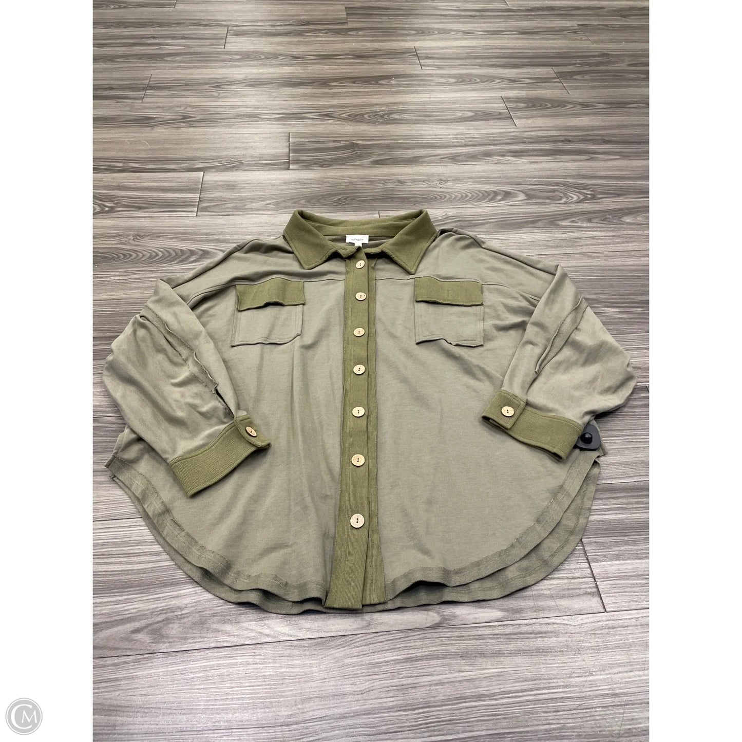 Top Long Sleeve Basic By Heyson In Green, Size: 2x