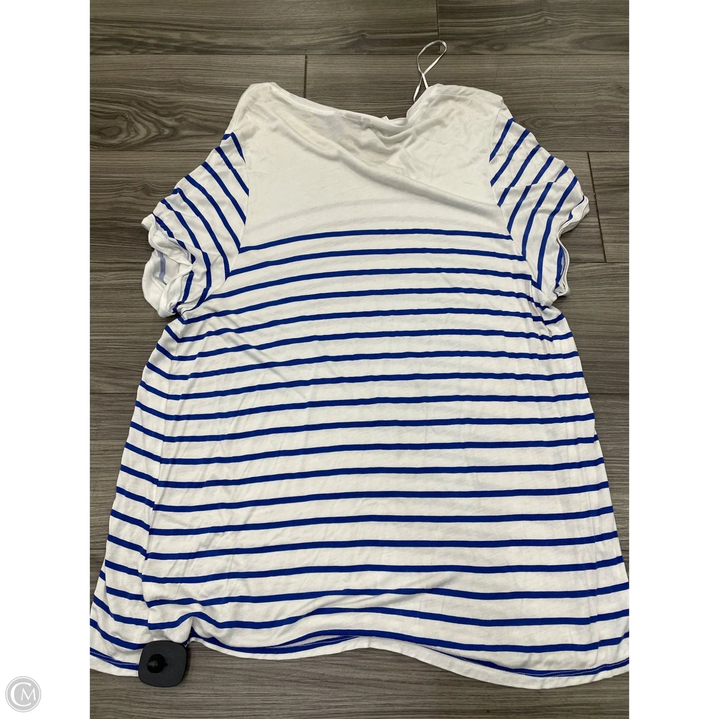 Top Short Sleeve Basic By H&m In Striped Pattern, Size: 3x