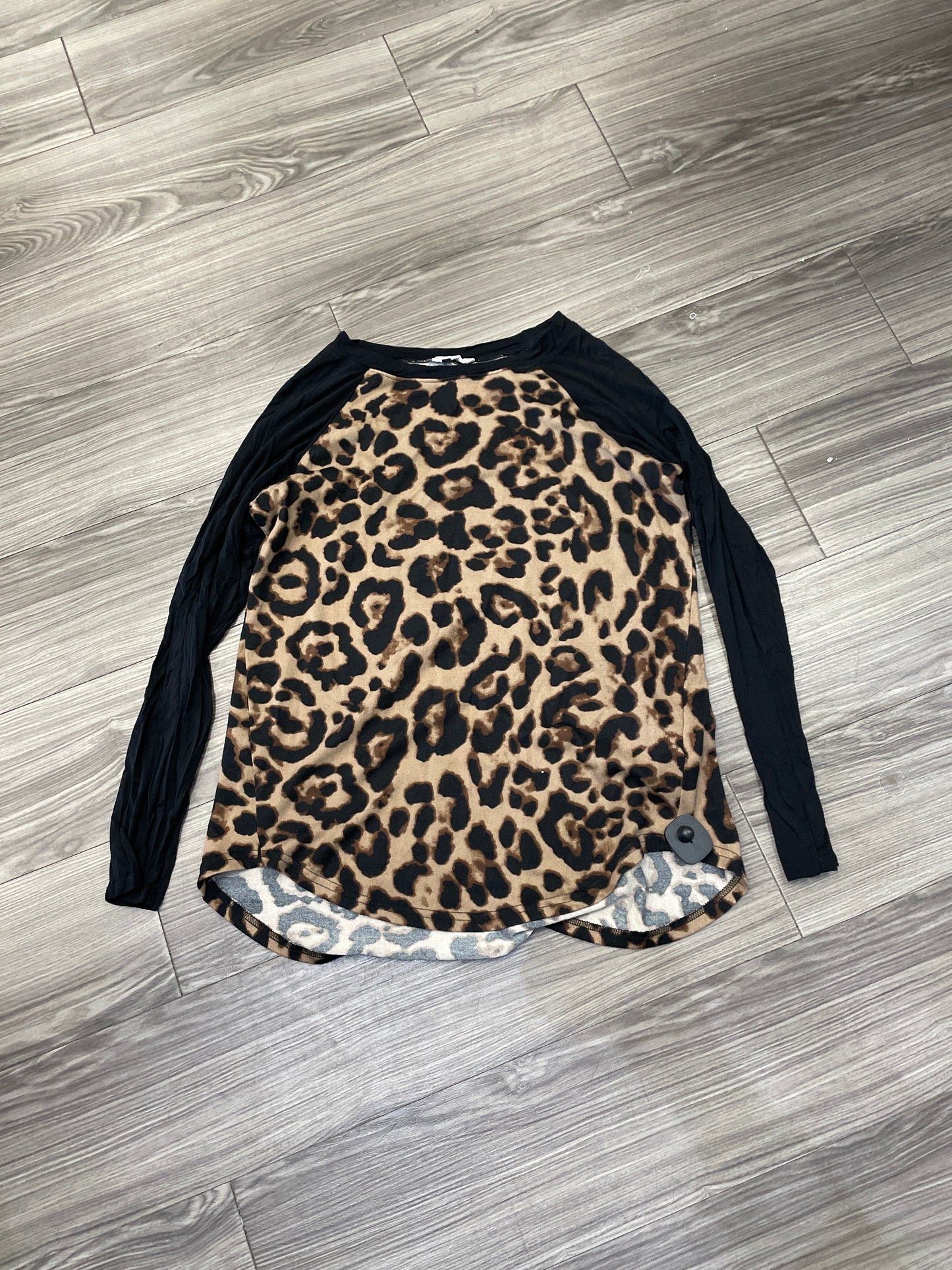 Top Long Sleeve By Amaryllis In Animal Print, Size: Xl