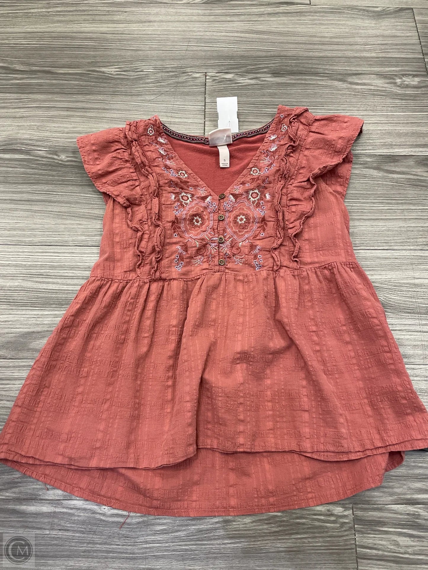Top Short Sleeve By Knox Rose In Red, Size: S