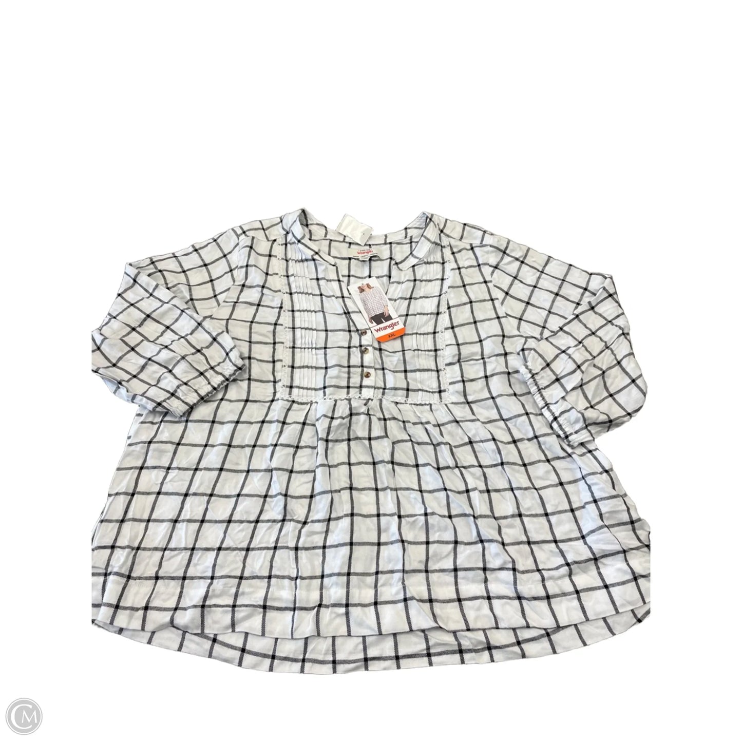 Top Long Sleeve By Wrangler In Striped Pattern, Size: Xxl