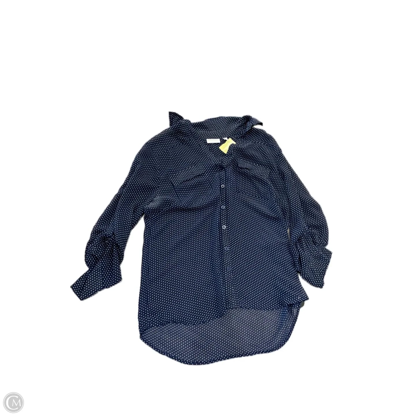 Top Long Sleeve By New York And Co In Polkadot Pattern, Size: L