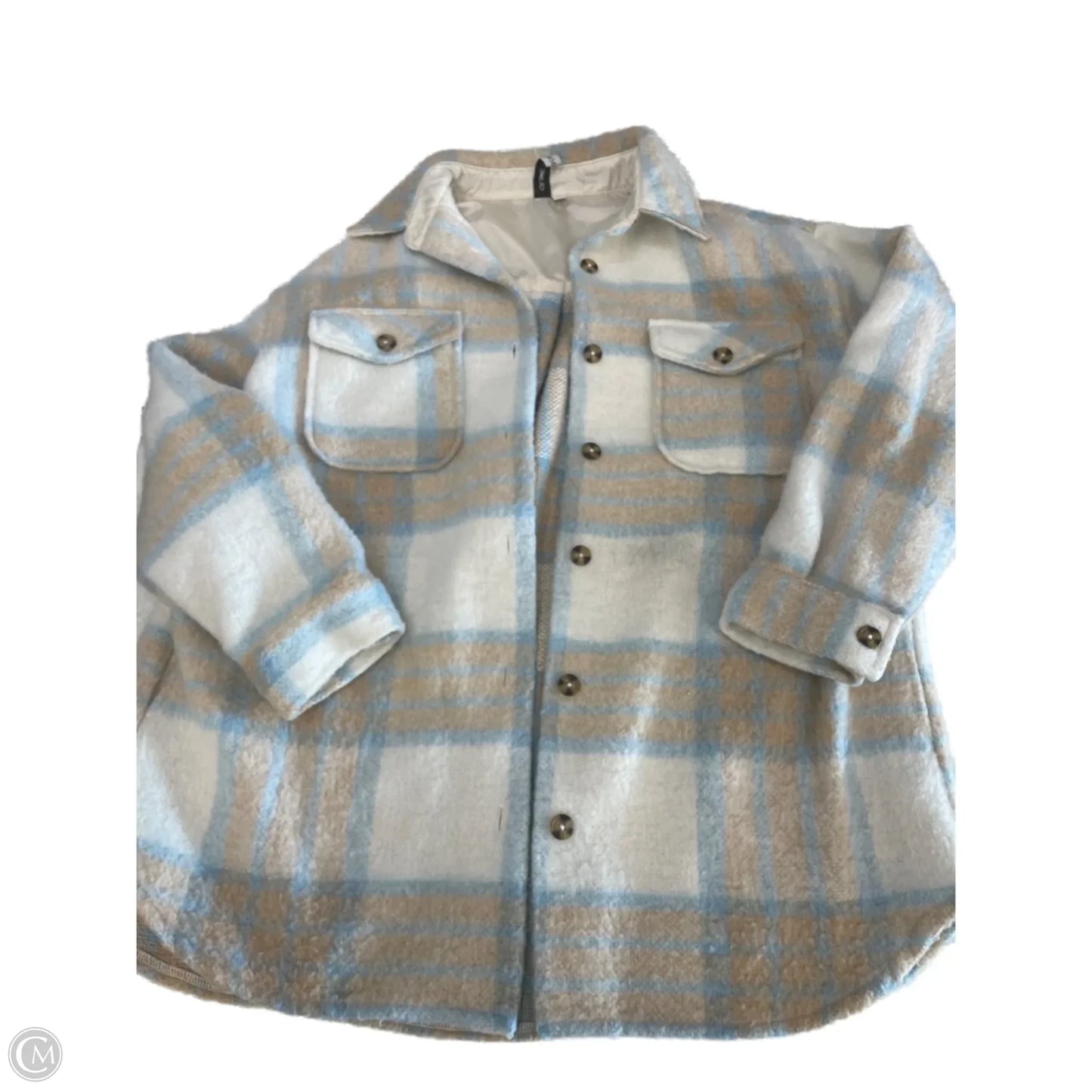 Jacket Faux Fur & Sherpa By Clothes Mentor In Plaid Pattern, Size: M
