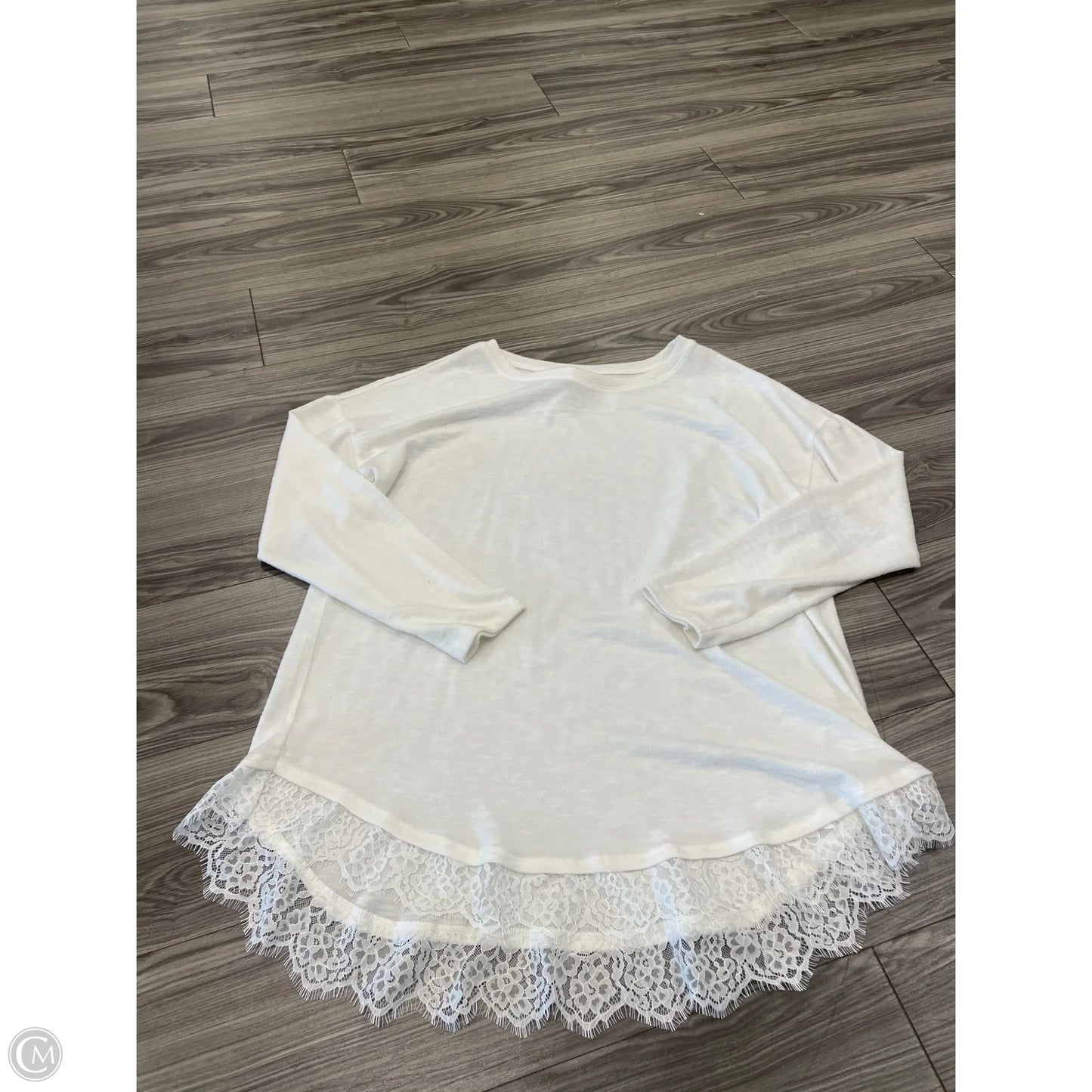 Top Long Sleeve By Cato In White, Size: Xl