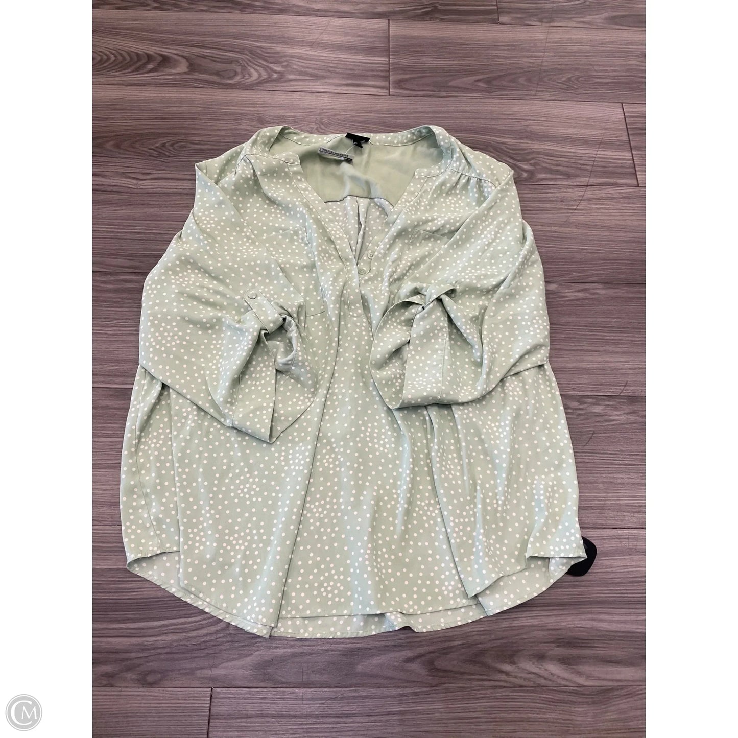 Top Long Sleeve By Torrid In Polkadot Pattern, Size: 3x