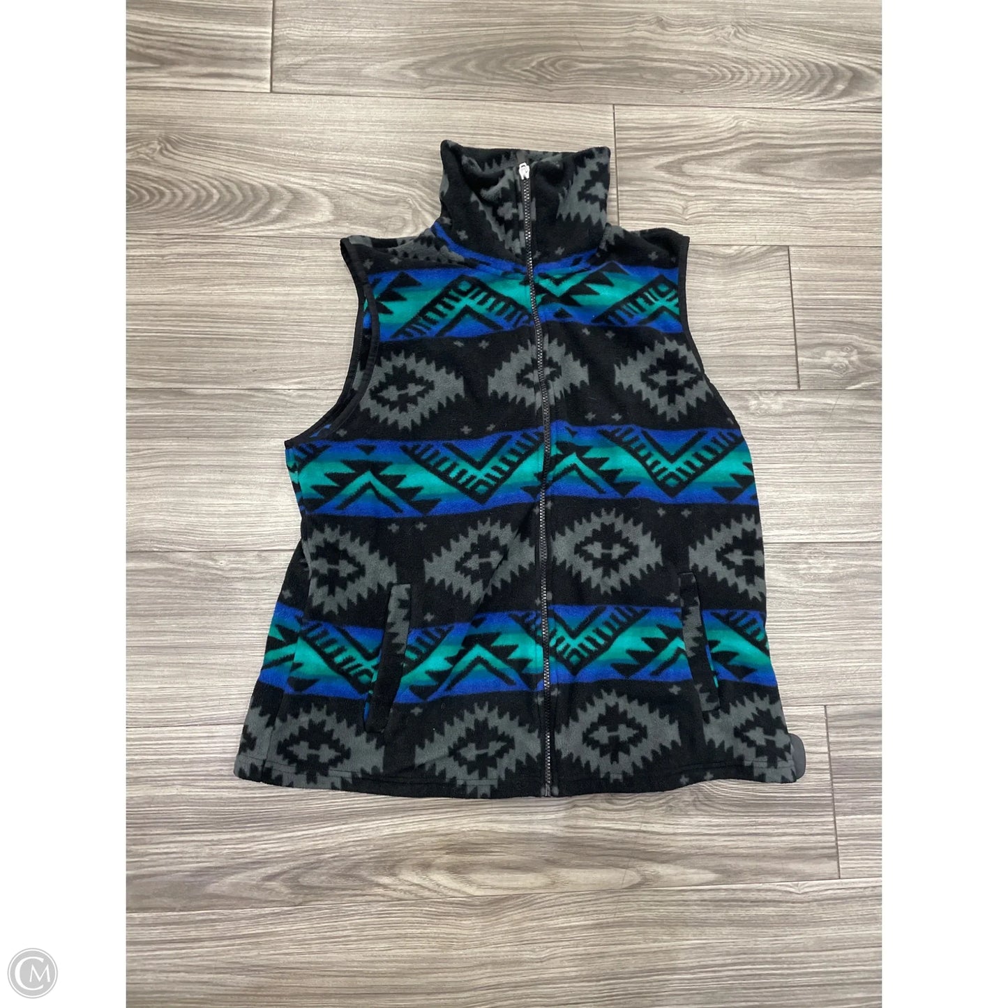 Vest Fleece By Chaps In Blue, Size: Xl