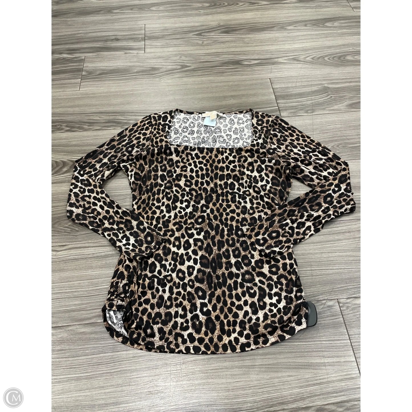 Top Long Sleeve Designer By Michael Kors In Animal Print, Size: M