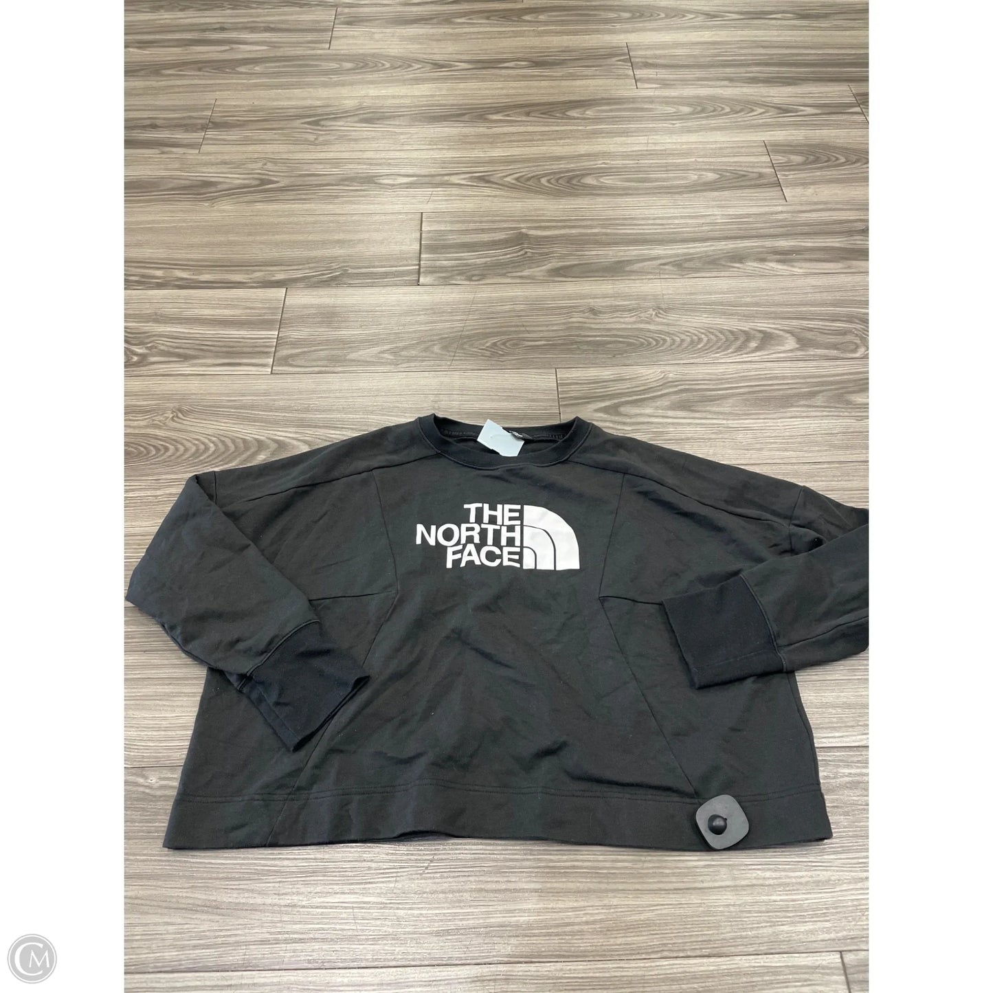 Athletic Top Long Sleeve Collar By The North Face In Grey, Size: L