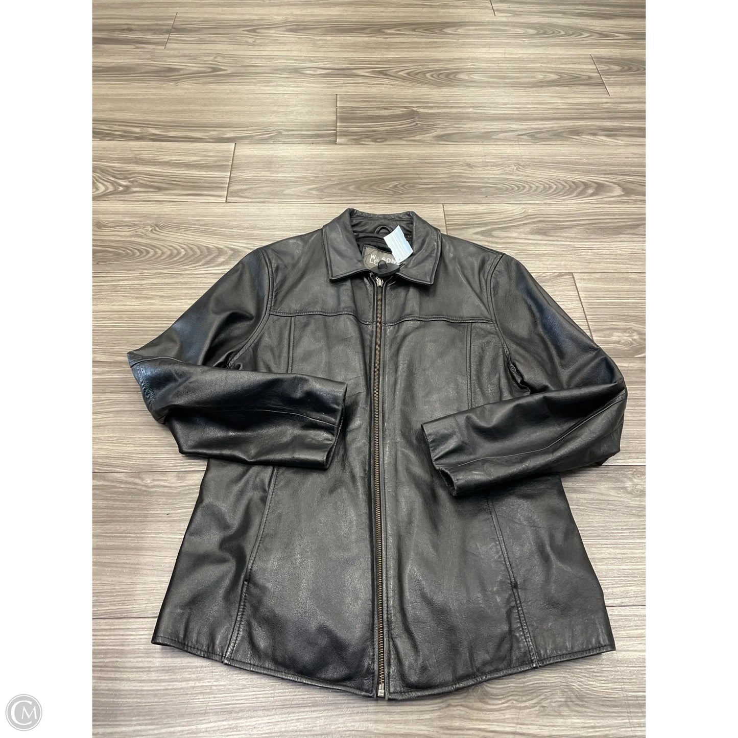 Jacket Leather By Wilsons Leather In Black, Size: L