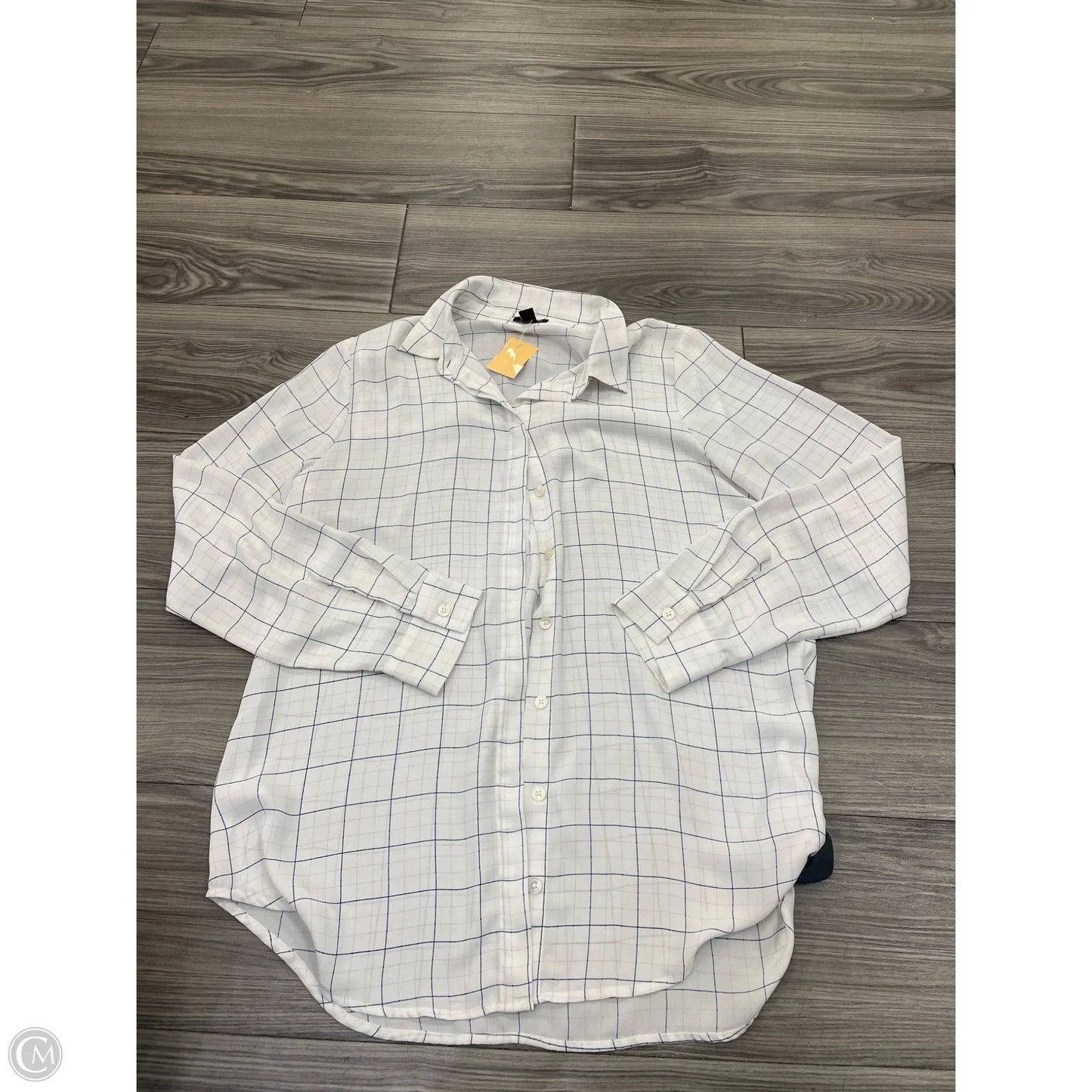 Top Long Sleeve By Ann Taylor In Plaid Pattern, Size: M