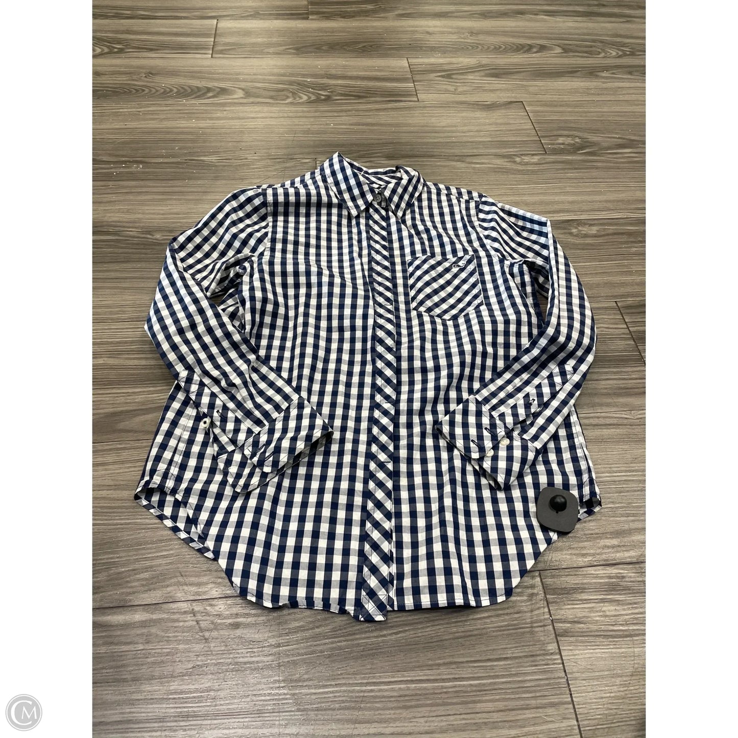Top Long Sleeve By Vineyard Vines In Plaid Pattern, Size: S