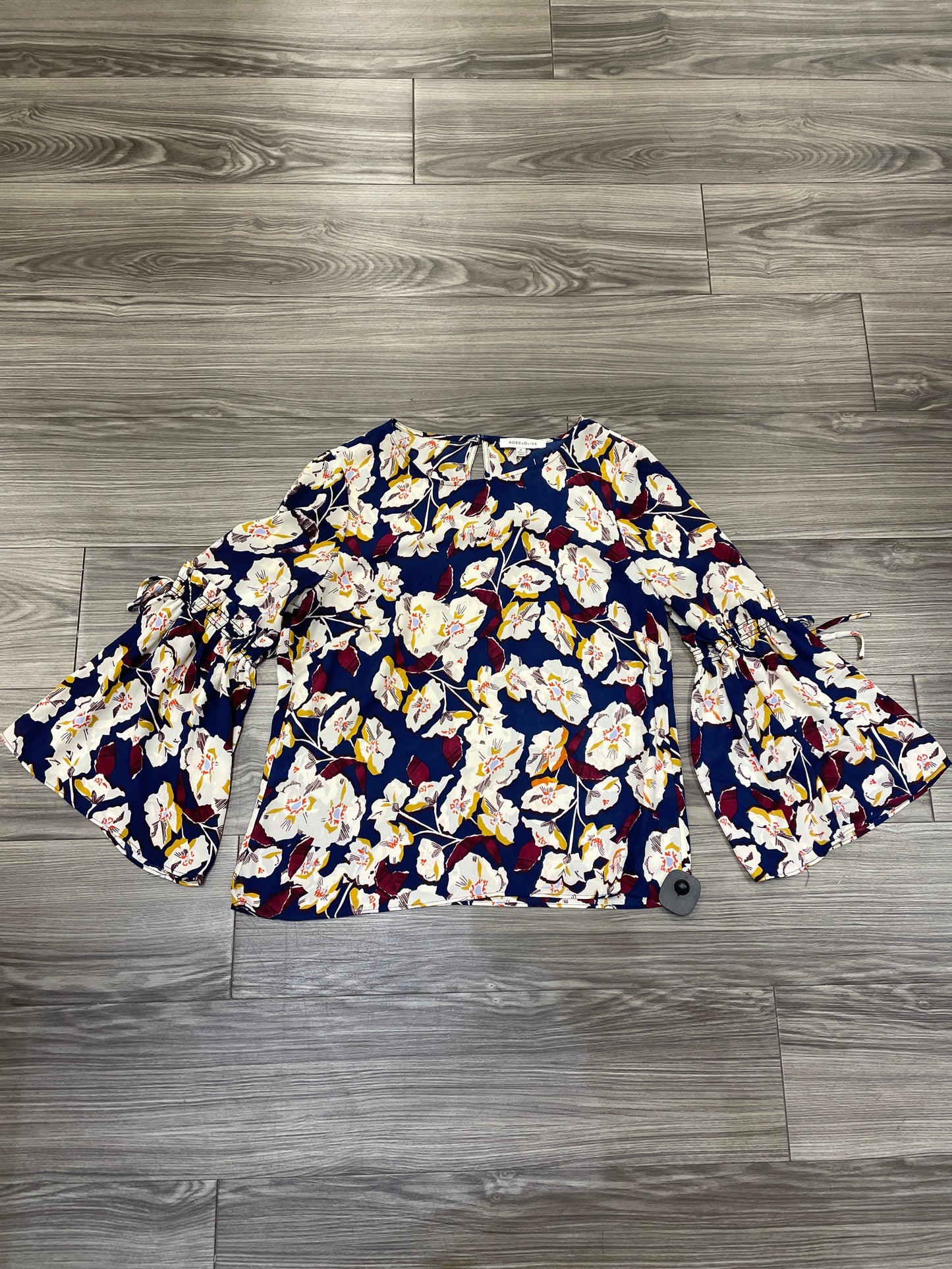 Blouse Long Sleeve By Rose And Olive In Blue, Size: M