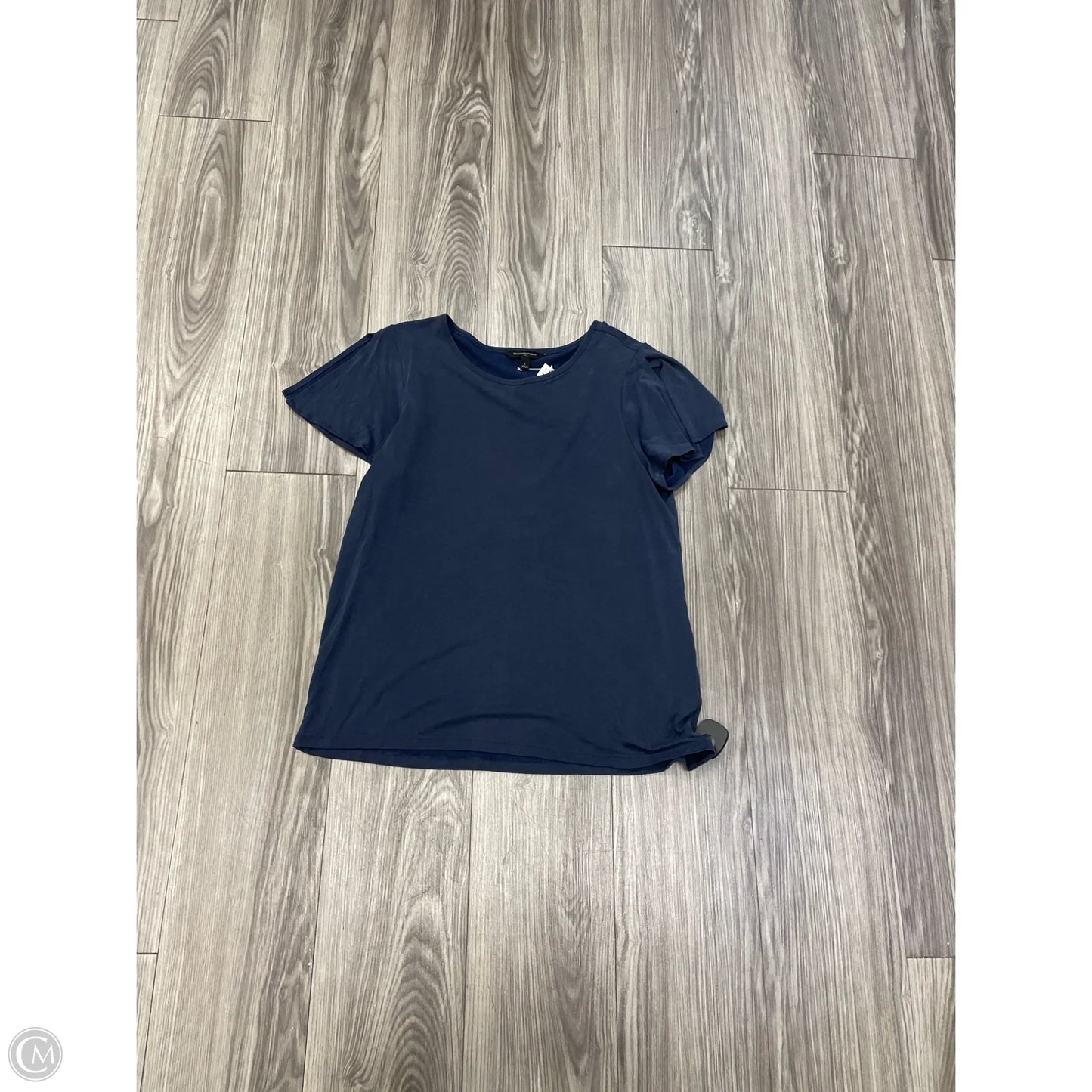 Top Short Sleeve Basic By Banana Republic In Navy, Size: L