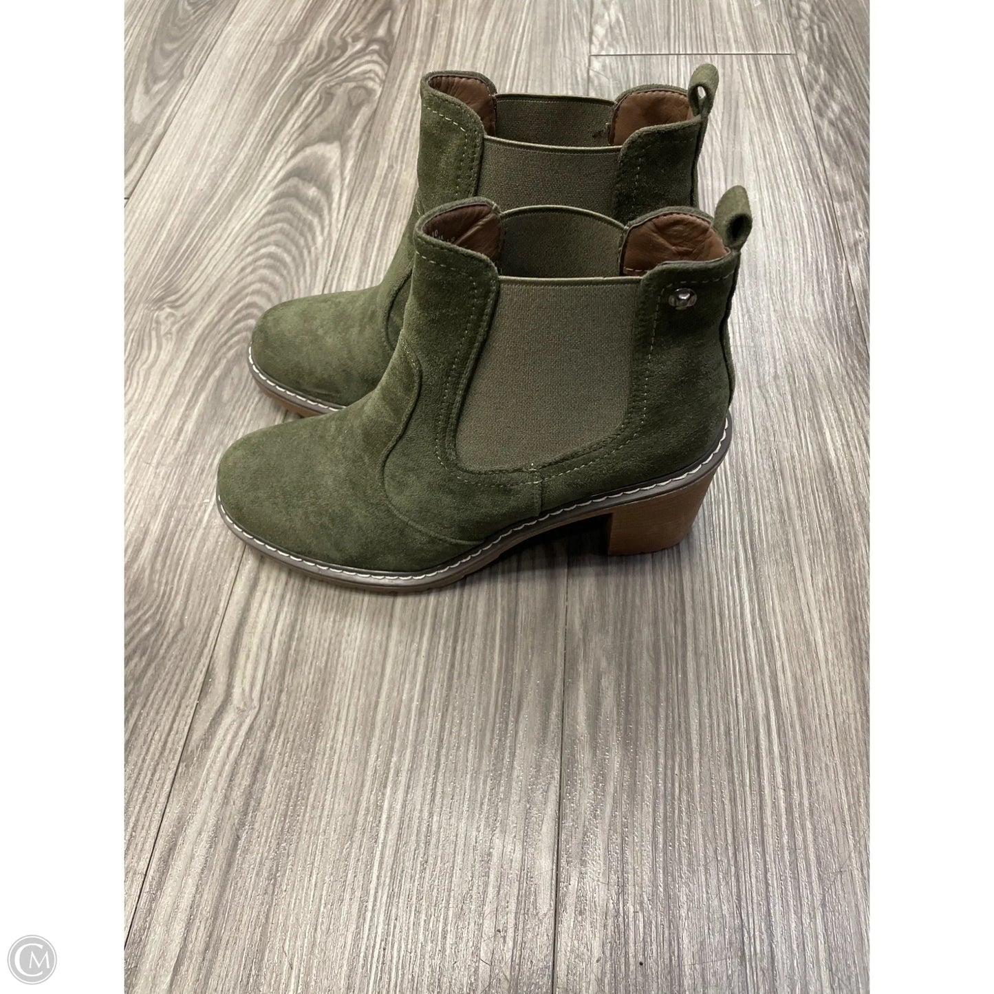 Boots Ankle Heels By Clothes Mentor In Green, Size: 10