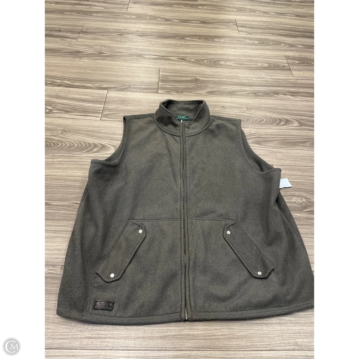 Vest Fleece By Lauren By Ralph Lauren In Grey, Size: 2x