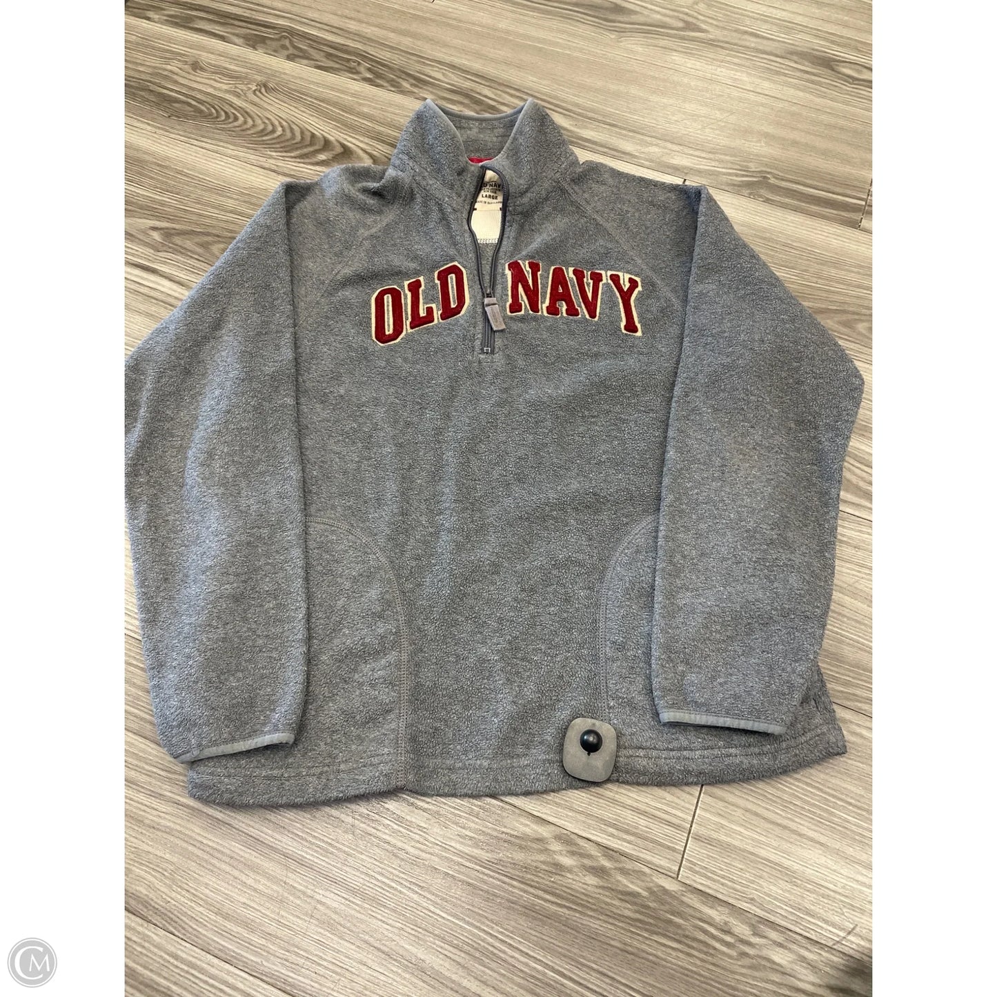 Jacket Fleece By Old Navy In Grey & Red, Size: L