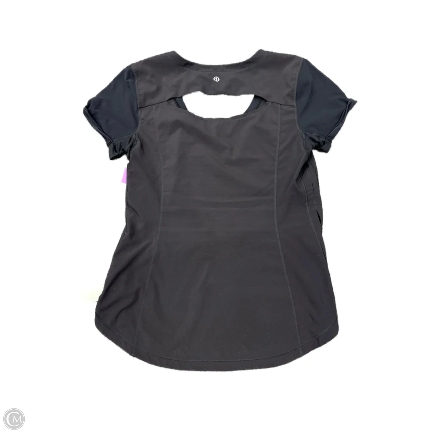 Athletic Top Short Sleeve By Lululemon In Black, Size: 4