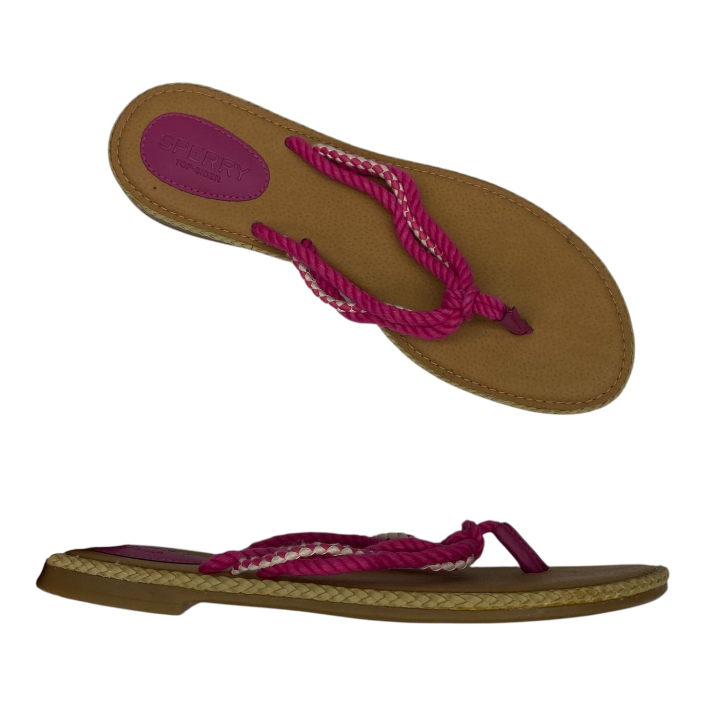 Sandals Flip Flops By Sperry In Pink & Tan, Size:7.5