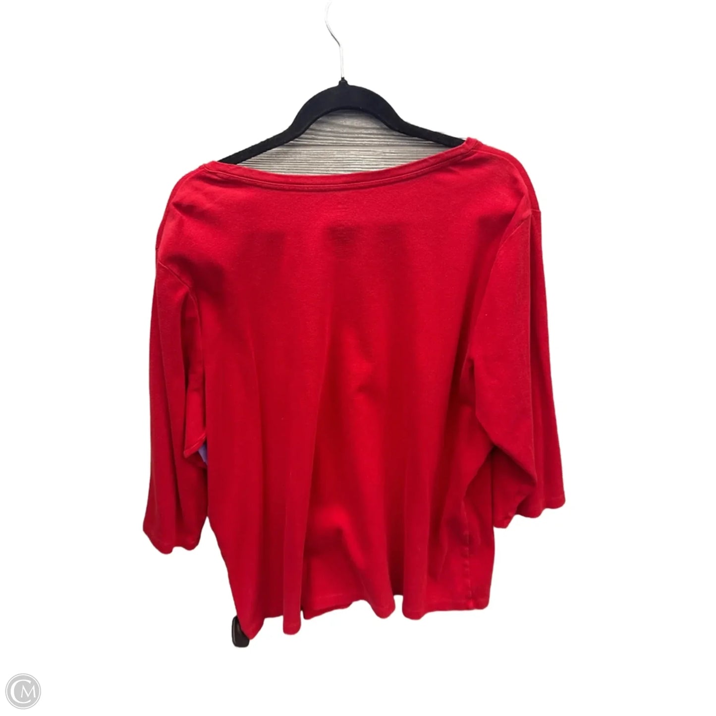 Top 3/4 Sleeve Basic By St Johns Bay In Red, Size: 2x