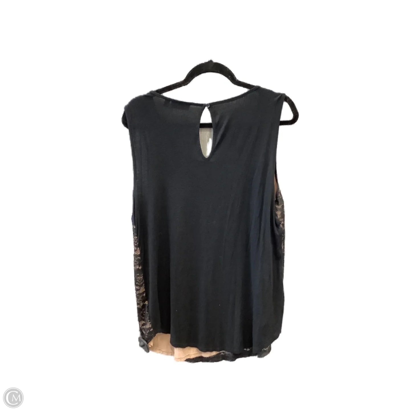 Top Sleeveless By Apt 9 In Black, Size: Xxl