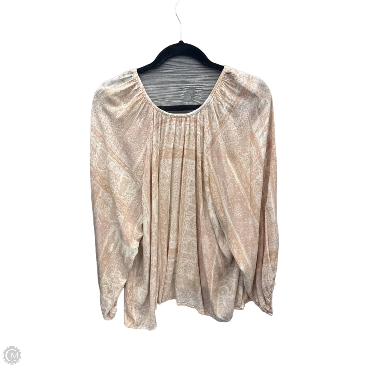 Top 3/4 Sleeve By Wonderly In Peach, Size: 2x
