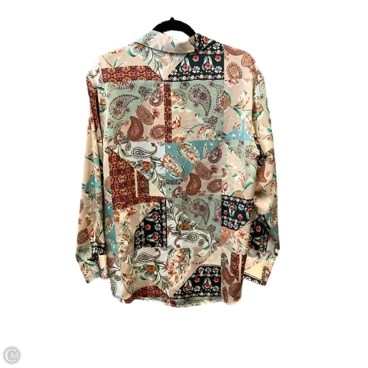 Blouse Long Sleeve By Zara In Multi-colored, Size: M