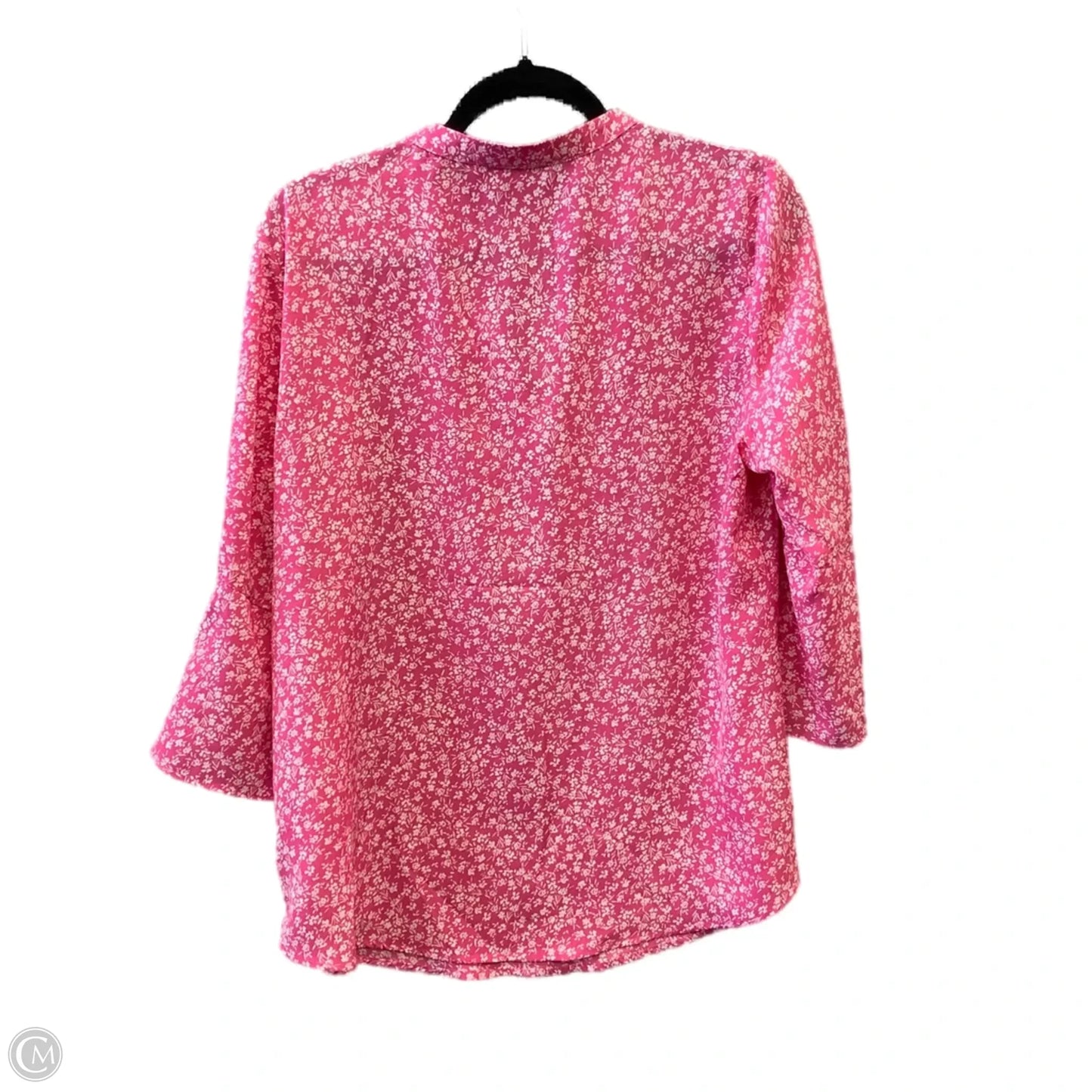Blouse 3/4 Sleeve By Clothes Mentor In Pink, Size: L