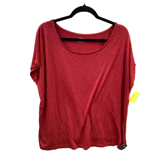 Top Short Sleeve By Apt 9 In Red, Size: Xxl